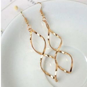 NEW GOLD GEO SPIRAL DROP EARRINGS